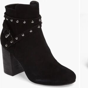 BP Black Suede with silver studs Ankle Booties Size 6